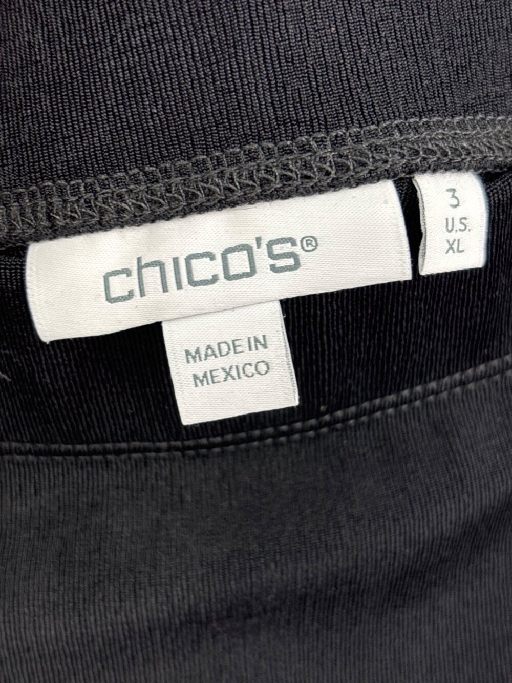 Chico's Travelers Midi Length Skirt Black Size 3 XL - Picture 3 of 4
